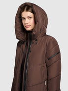 khujo-coat-jange-dark-brown-steppmantel-knielang-winter image 7