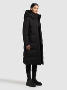 khujo-coat-rachel2-matt-black-knielanger-steppmantel-mit-kapuze-f-r-damen image 6