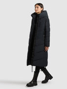khujo-coat-trudie-port-blue-wadenlanger-damen-steppmantel image 2