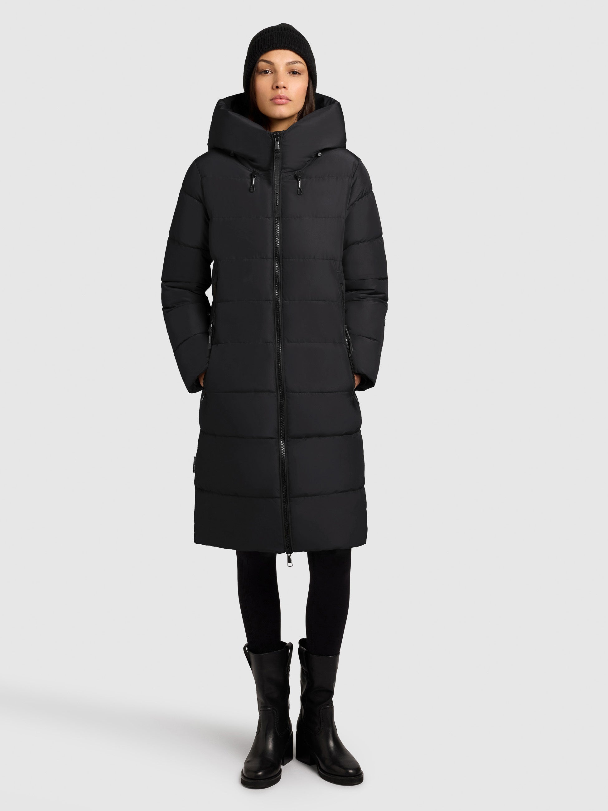 khujo-mantel-jilias5-black-langer-winter-steppmantel-mit-kapuze-damen image 2