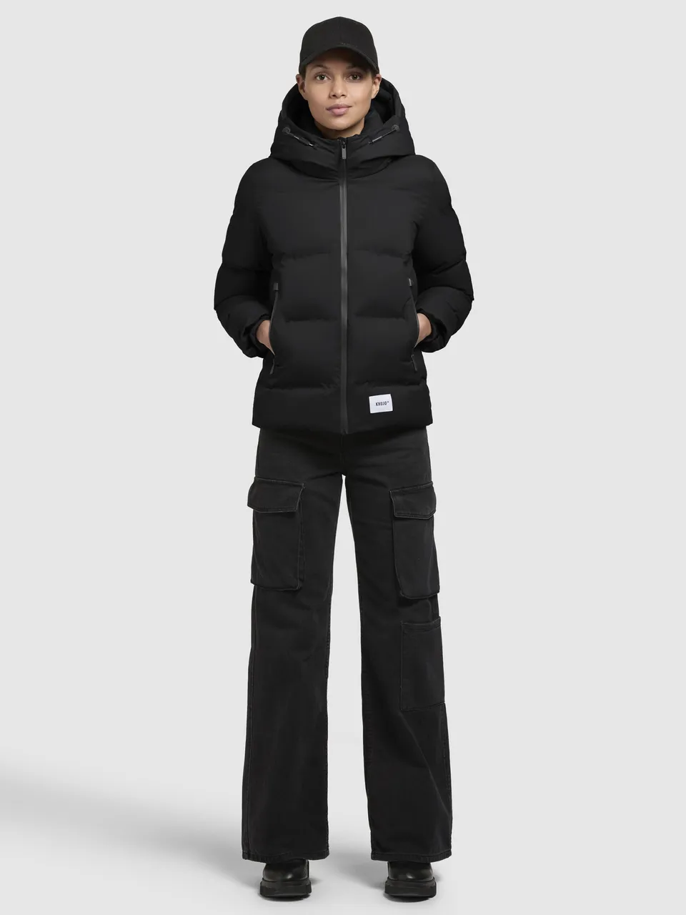 khujo-jacke-liev-schwarz-h-ftlange-damen-steppjacke image 1