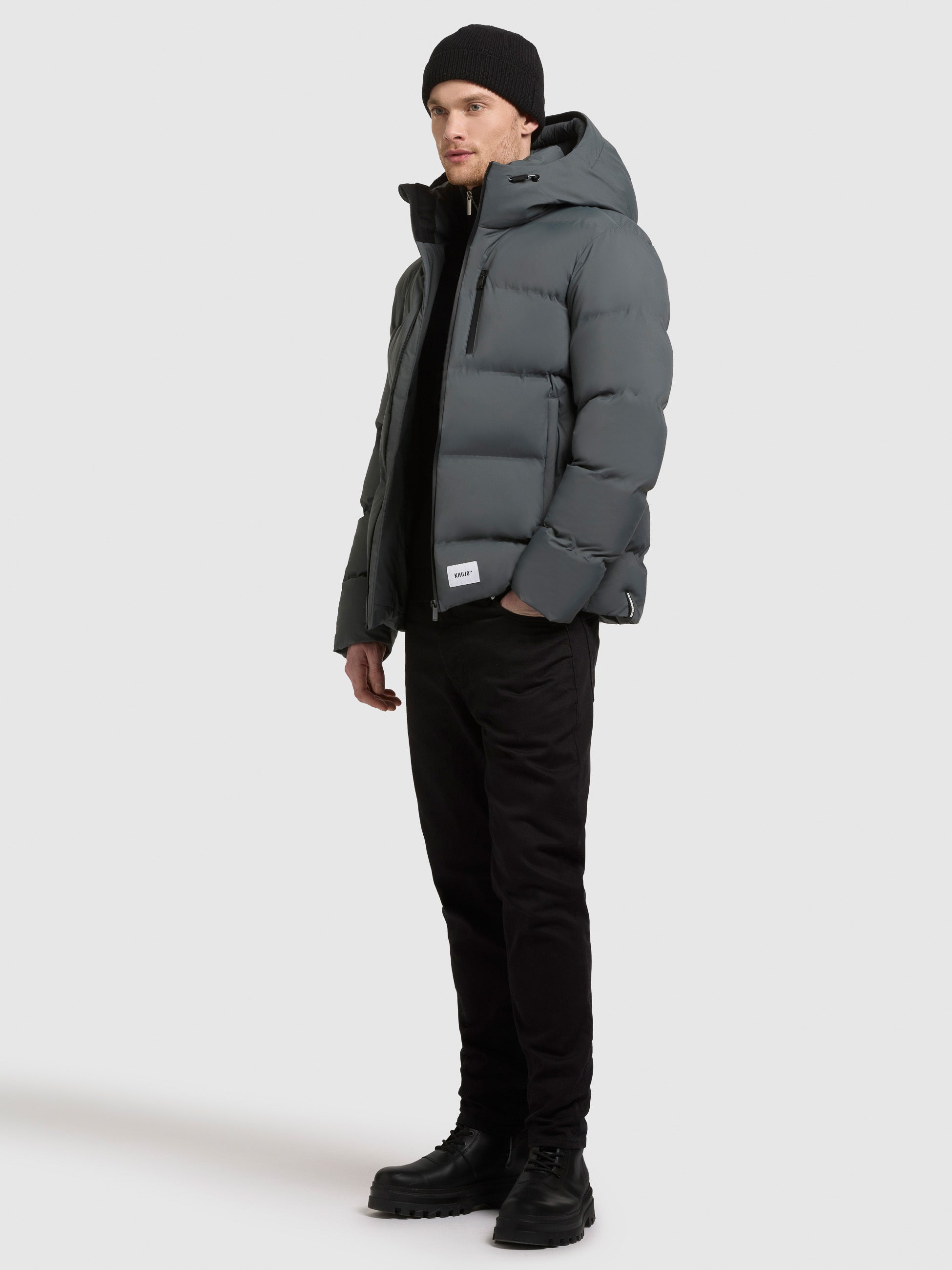 khujo-jacke-silas3-foam-green-wattierte-steppjacke-mit-kapuze image 2