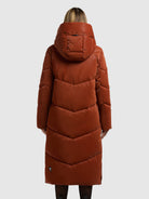 khujo-pulset-shiny-sienna-brown-damen-coat-wattierter-steppmantel image 3