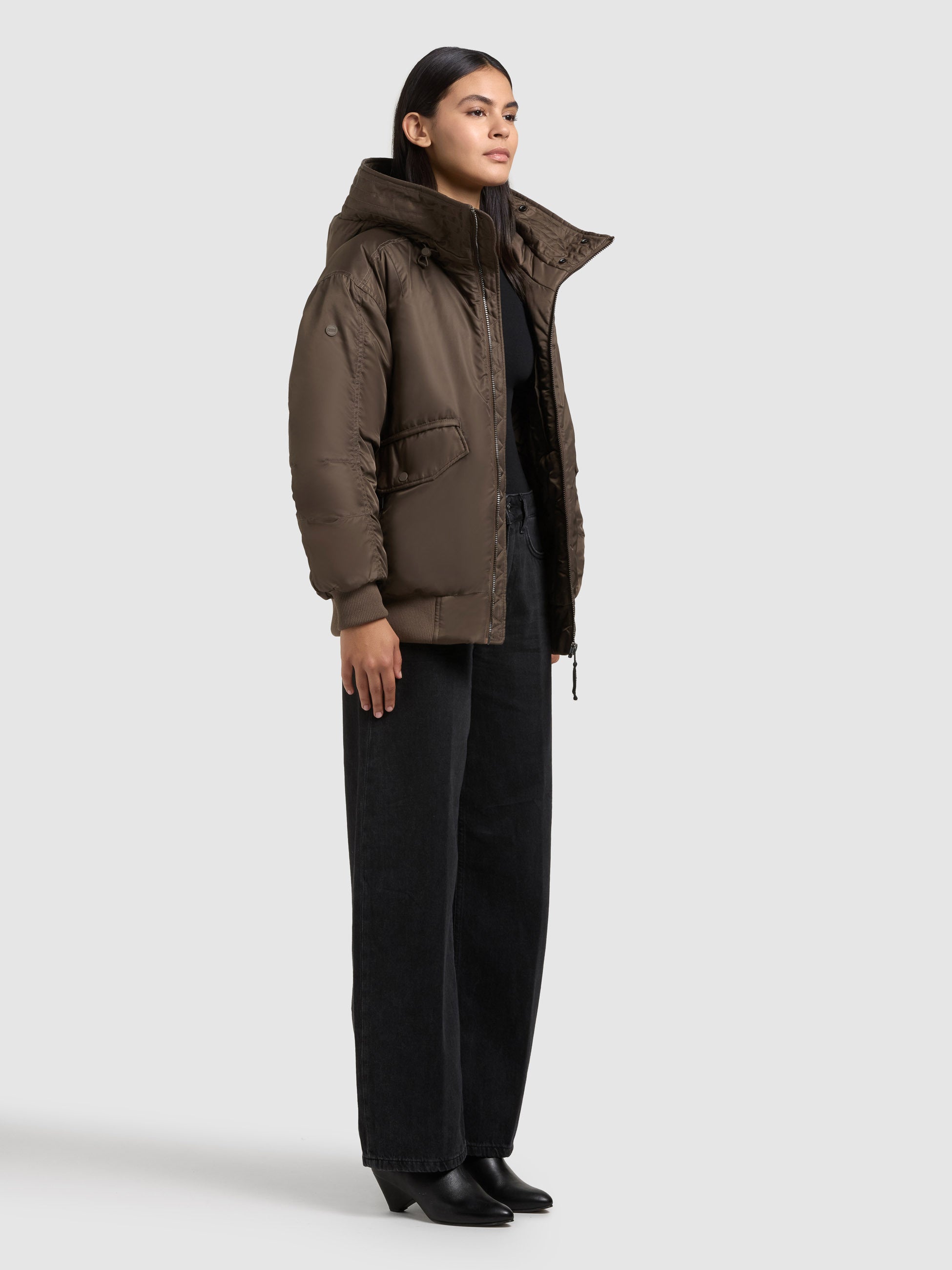 khujo-jacke-cela-potter-brown-damen-bomberjacke-mit-kapuze image 6