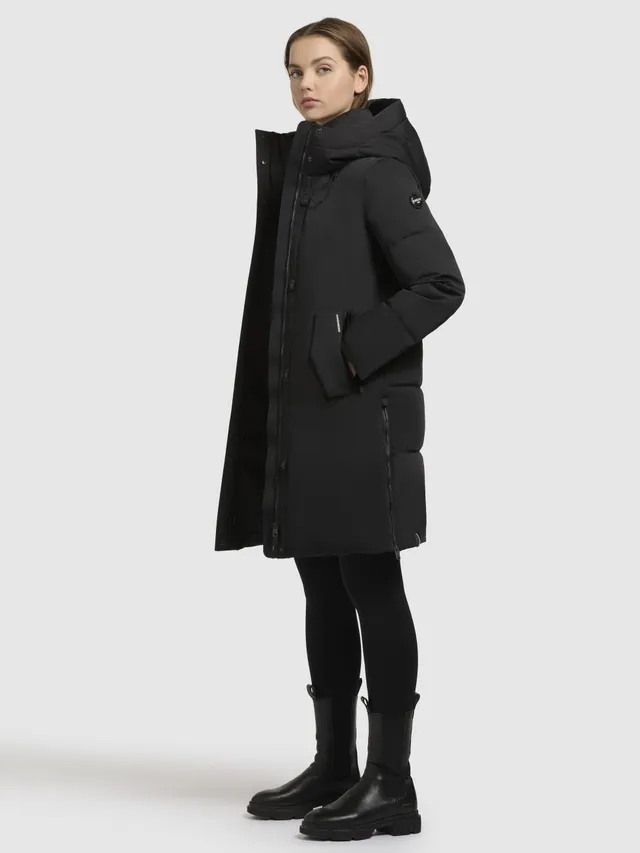 khujo-mantel-leane-schwarz-knielanger-winterparka image 1
