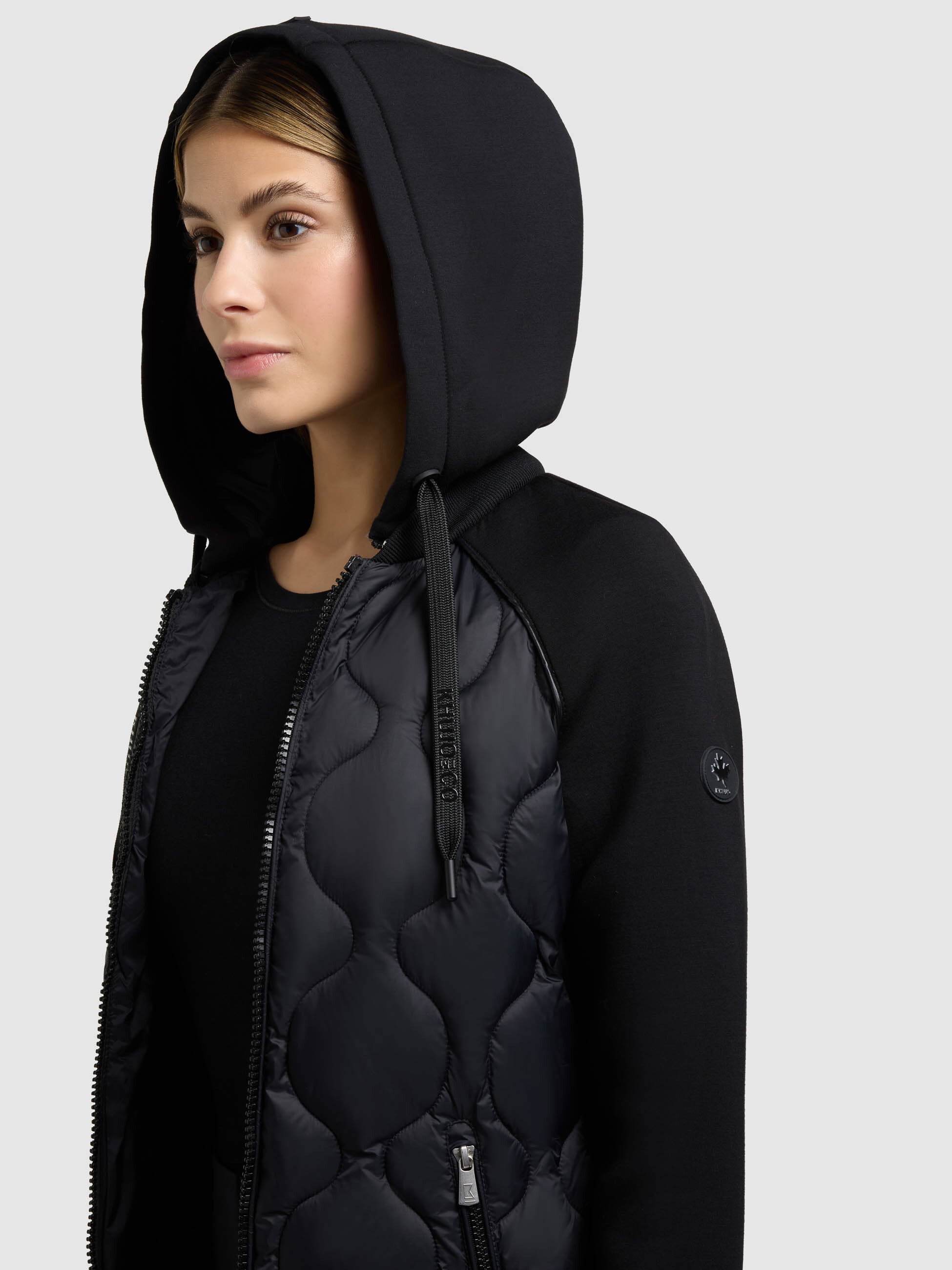 khujo-mantel-nora-black-damen-steppmantel-materialmix-neopren image 7