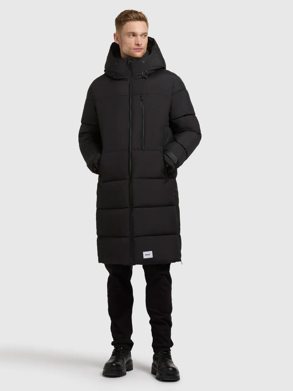 khujo-mantel-siram2-black-knielanger-steppmantel-im-loose-fit-mit-kapuze image 1