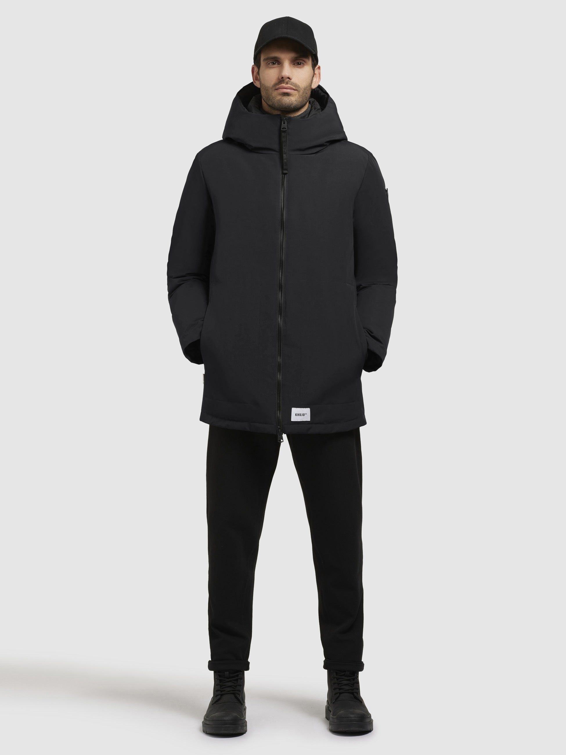 khujo-jacke-adan-schwarz-warm-wattierter-winterparka-mit-kapuze image 1