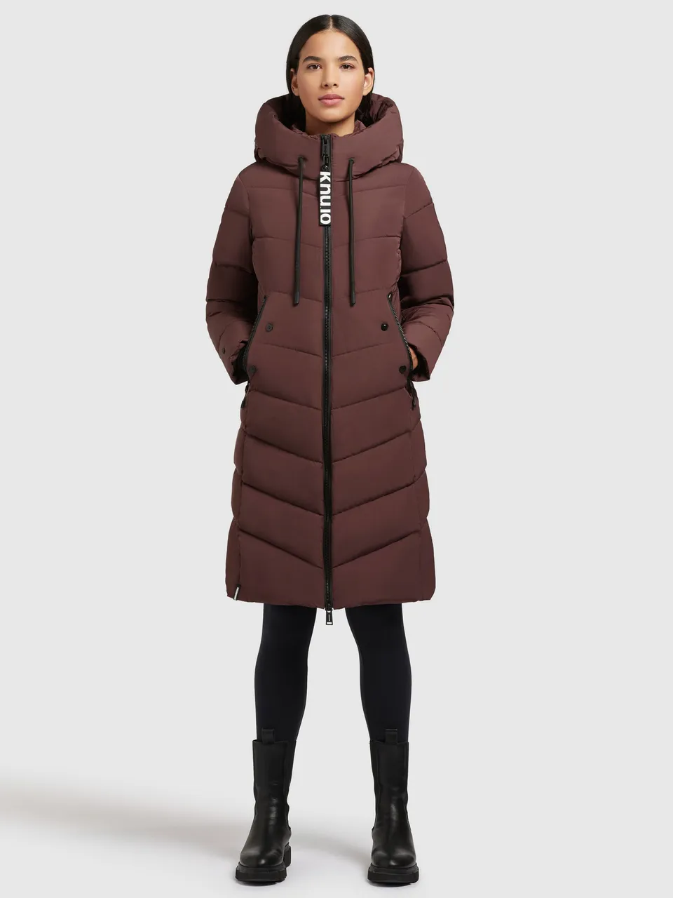 khujo-mantel-mikia-wattierter-wintermantel-knielang-in-wine-red image 1