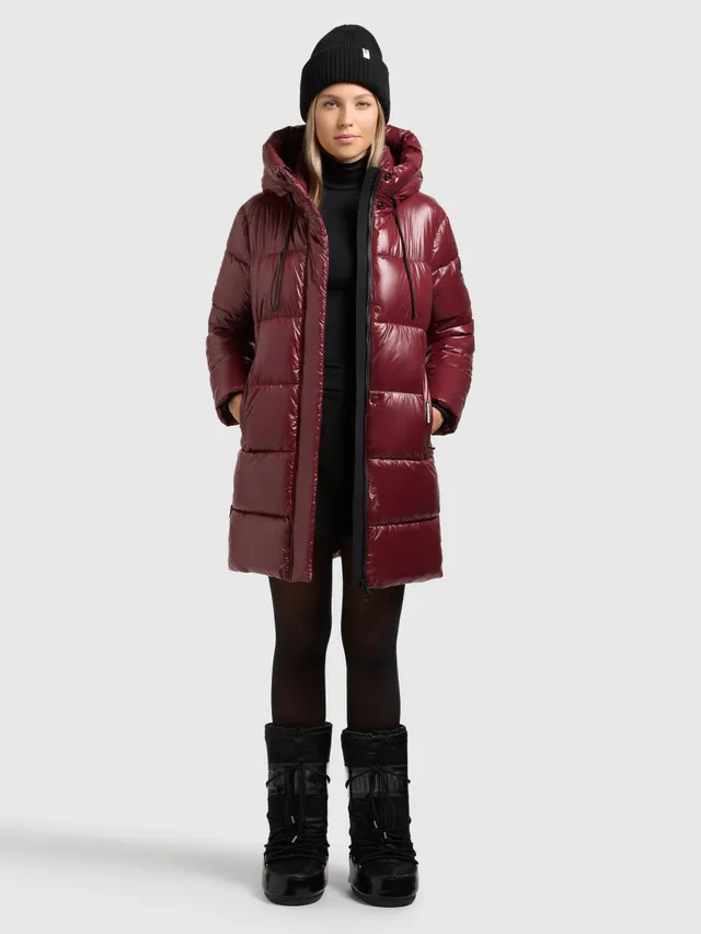 khujo-jacke-janou-mahagoni-red-gl-nzende-steppjacke-mit-kapuze image 1