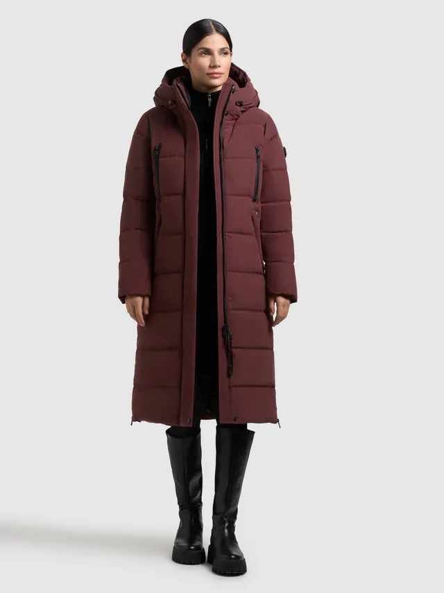 khujo-inda-damen-steppmantel-moscato-red-knielang image 1