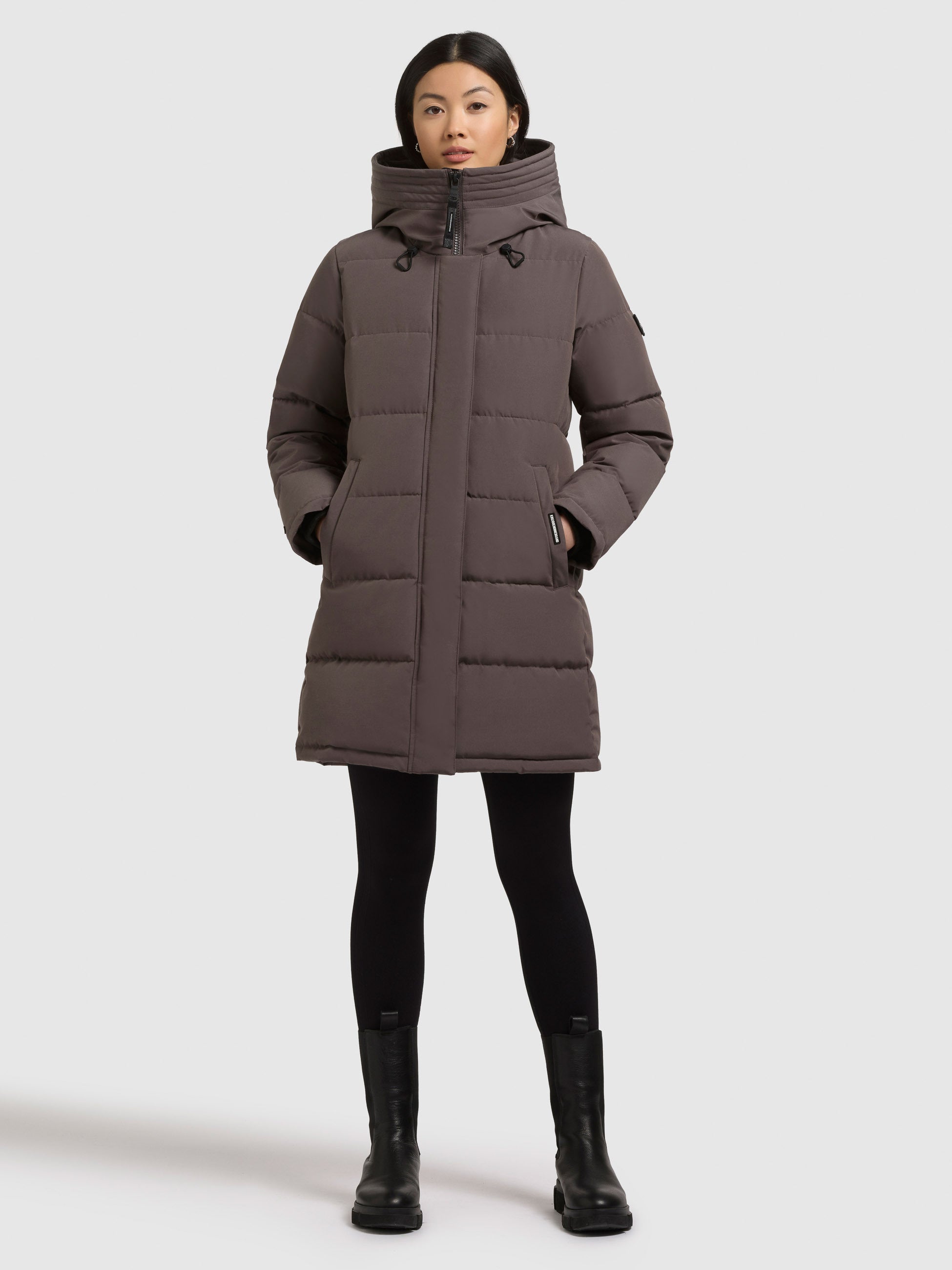 khujo-coat-faltd2-graphite-gray-kurzer-steppmantel-mit-kapuze image 1