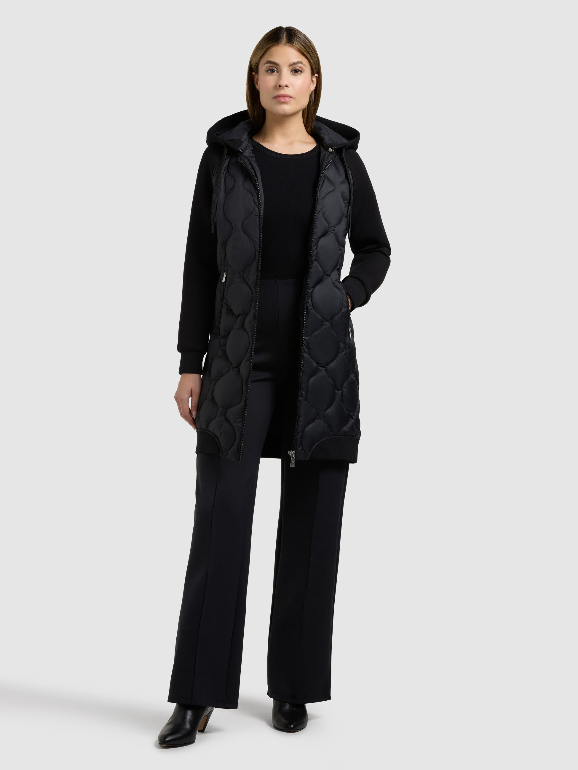 khujo-mantel-nora-black-damen-steppmantel-materialmix-neopren image 2