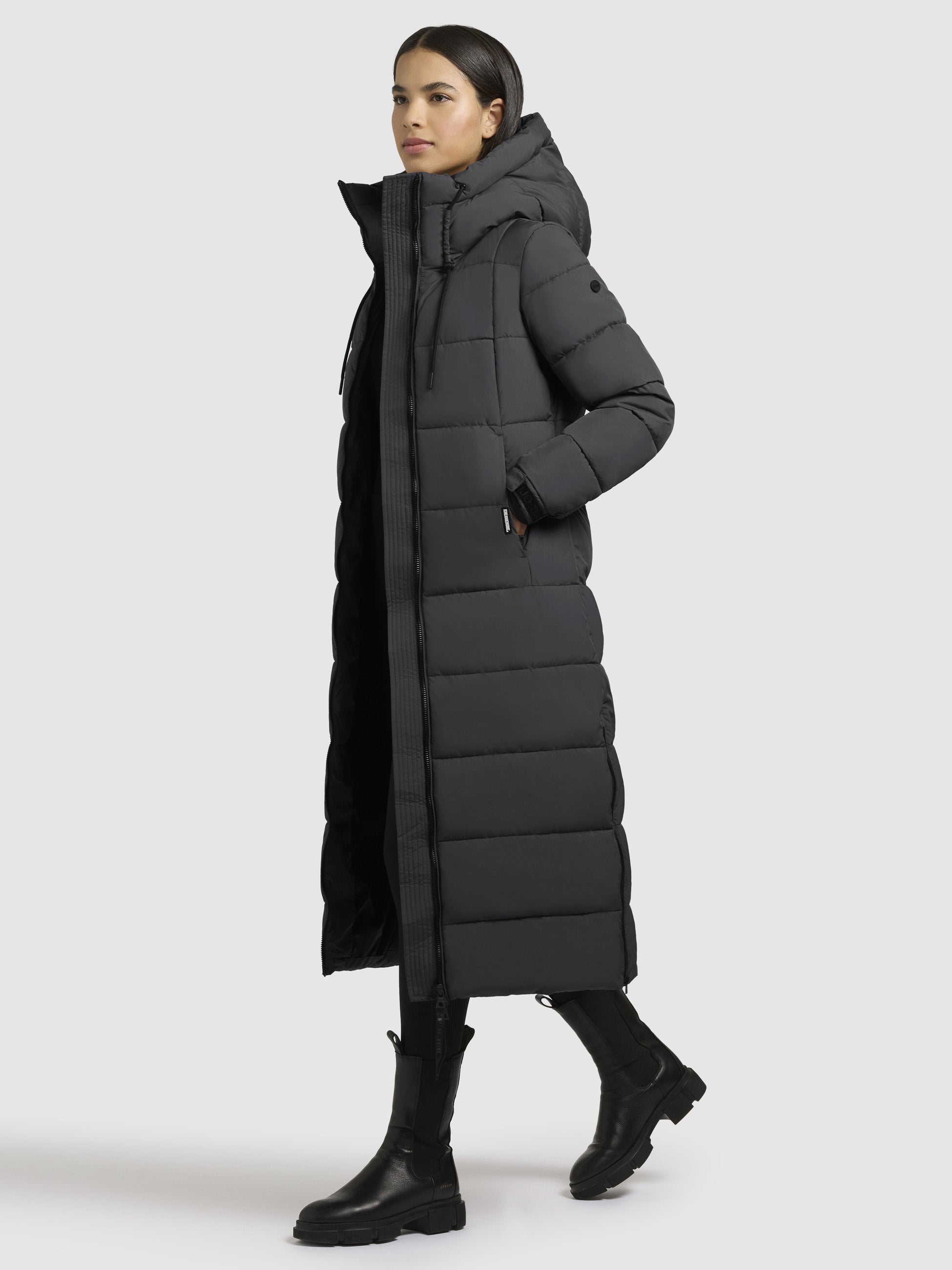 khujo-mantel-deria3-dunkelgrau-knielanger-steppmantel-slim-fit image 2