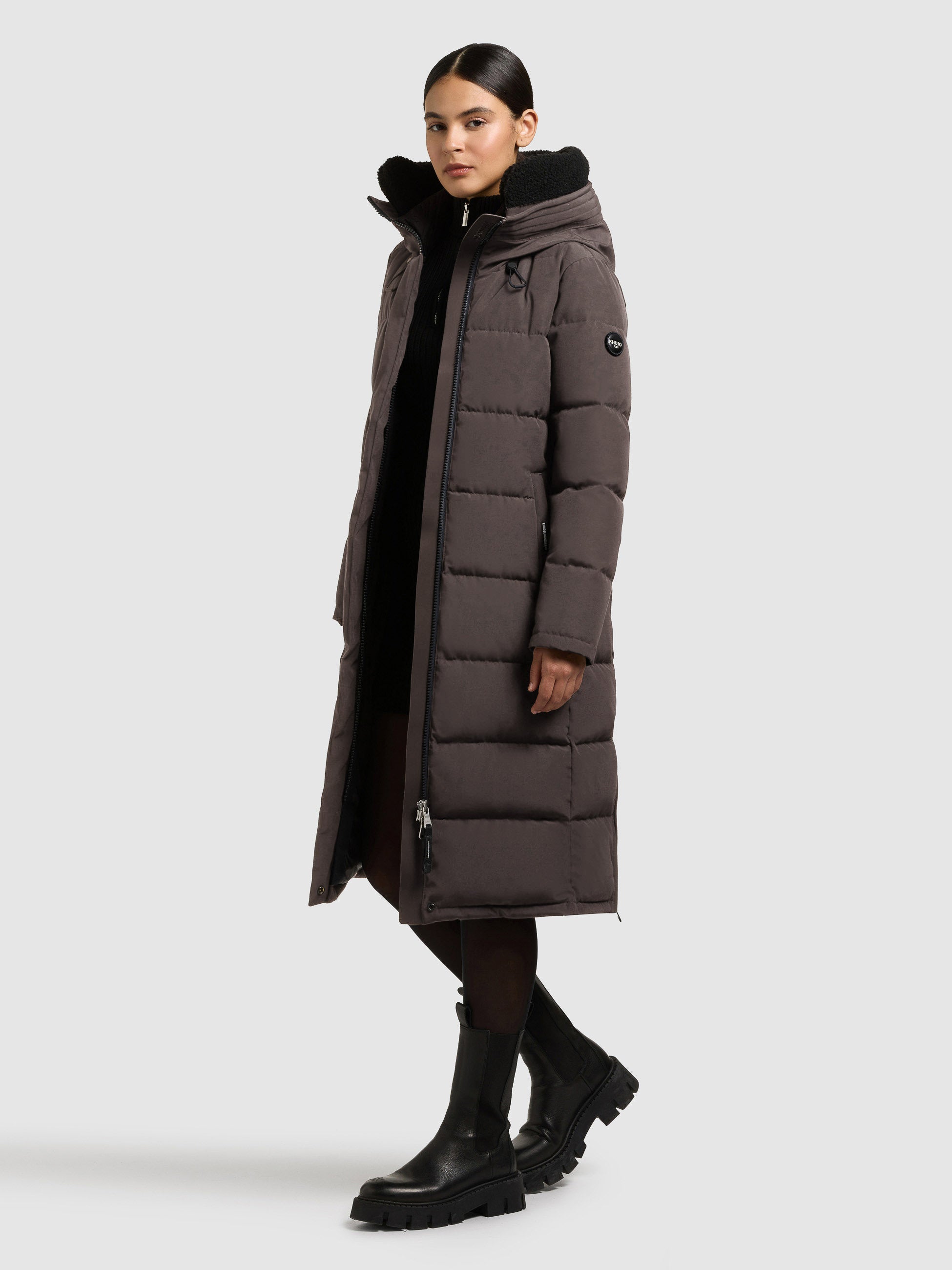 khujo-mantel-daras-graphite-grey-damen-knielanger-winter-steppmantel-grau image 2