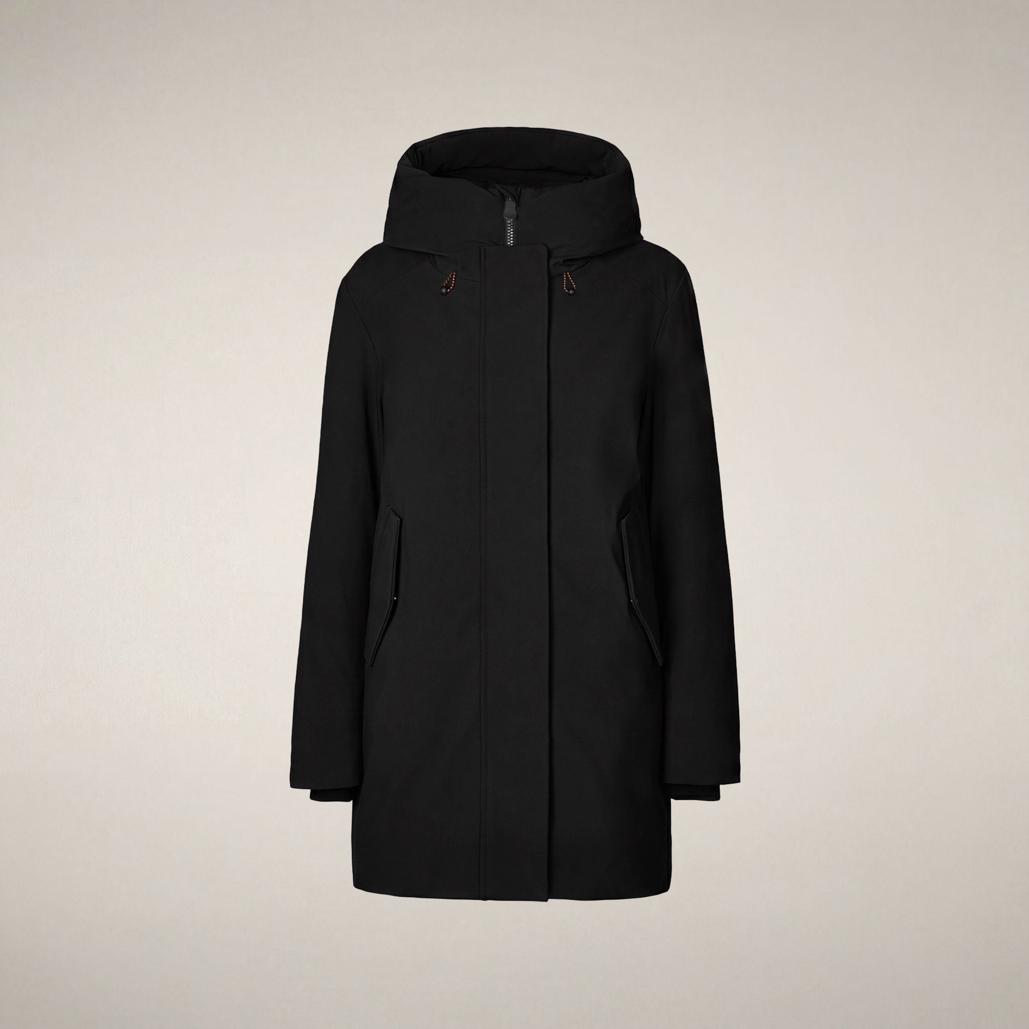 save-the-duck-nellie-damen-parka-schwarz-a-linie-mit-verwandelbarer-kapuze image 3