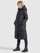 khujo-coat-vares-dark-gray-wadenlanger-damen-steppmantel-mit-kapuze image 4