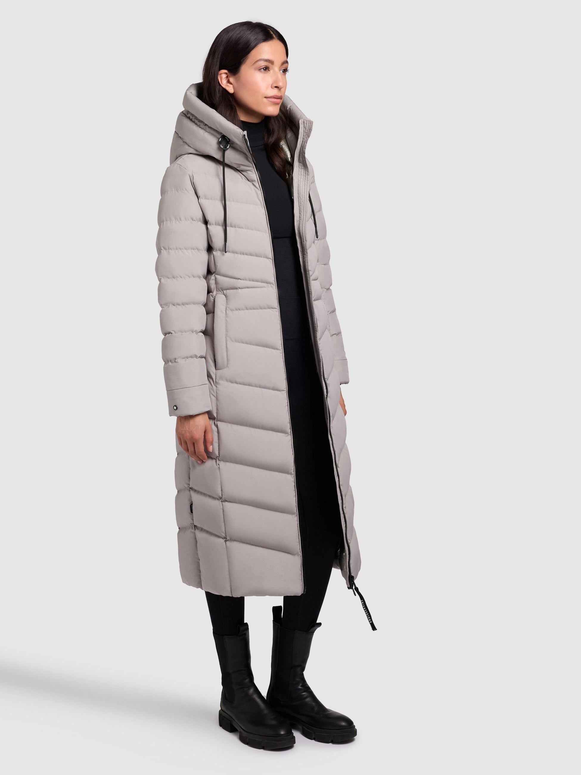 khujo-ingram4-damen-mantel-blizzard-grey-knielanger-steppmantel-tailliert image 6