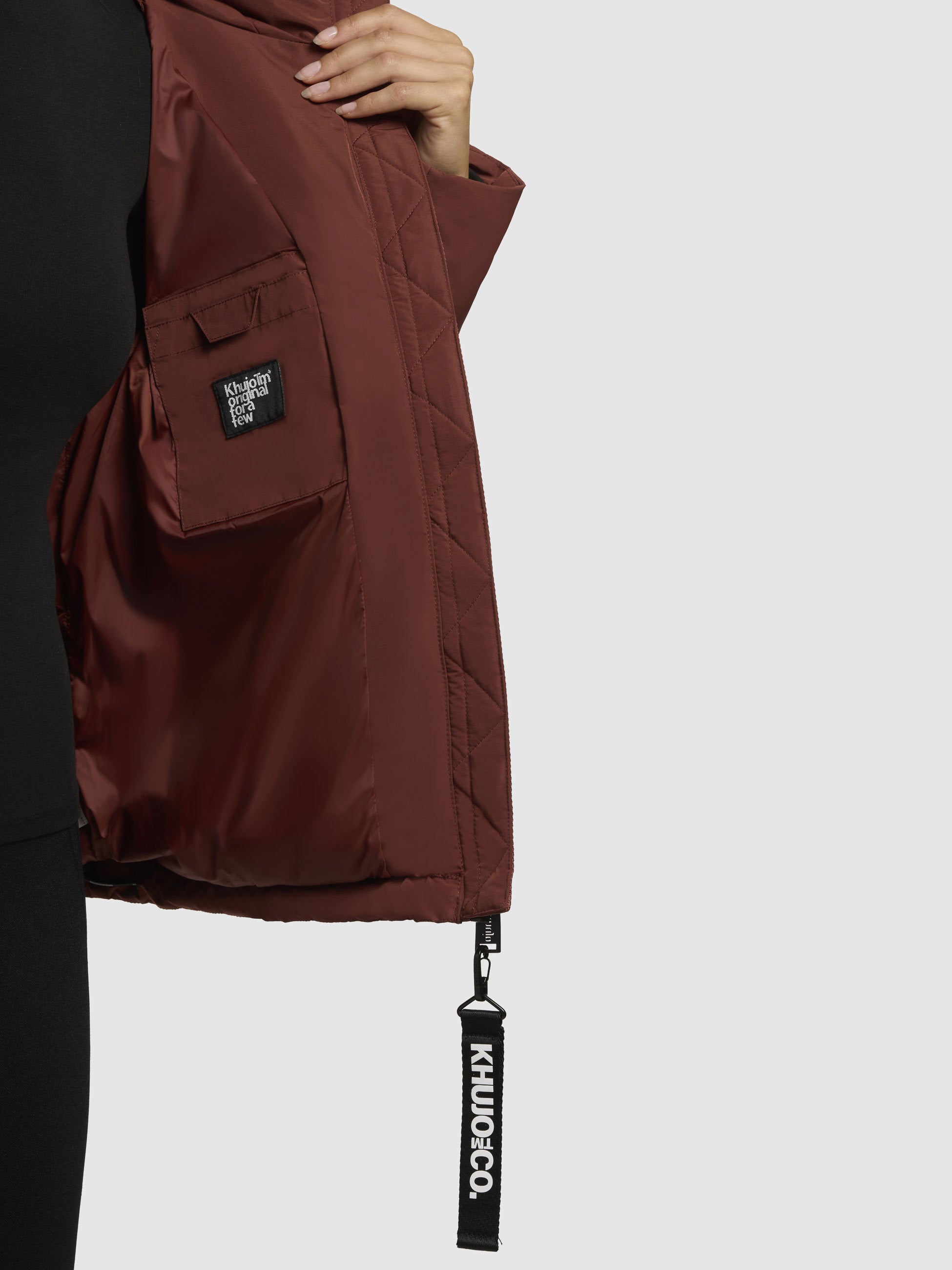 khujo-jacke-sume-dunkelrot-steppjacke-loose-fit-h-ftlang-mit-kapuze image 8