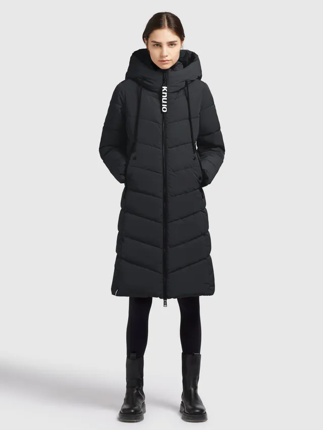 khujo-mantel-mikia-schwarz-knielanger-steppmantel-damen-regular-fit image 1