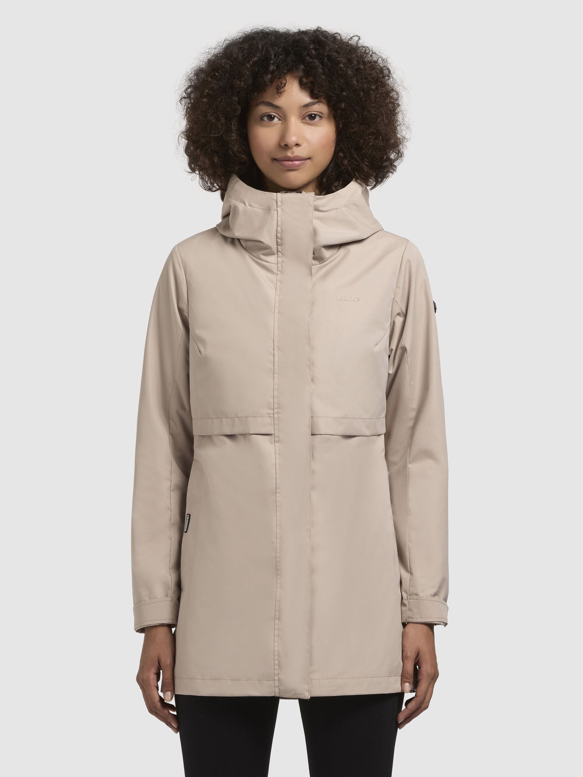 khujo-lotta-damen-kapuzenjacke-beige-slim-fit image 4