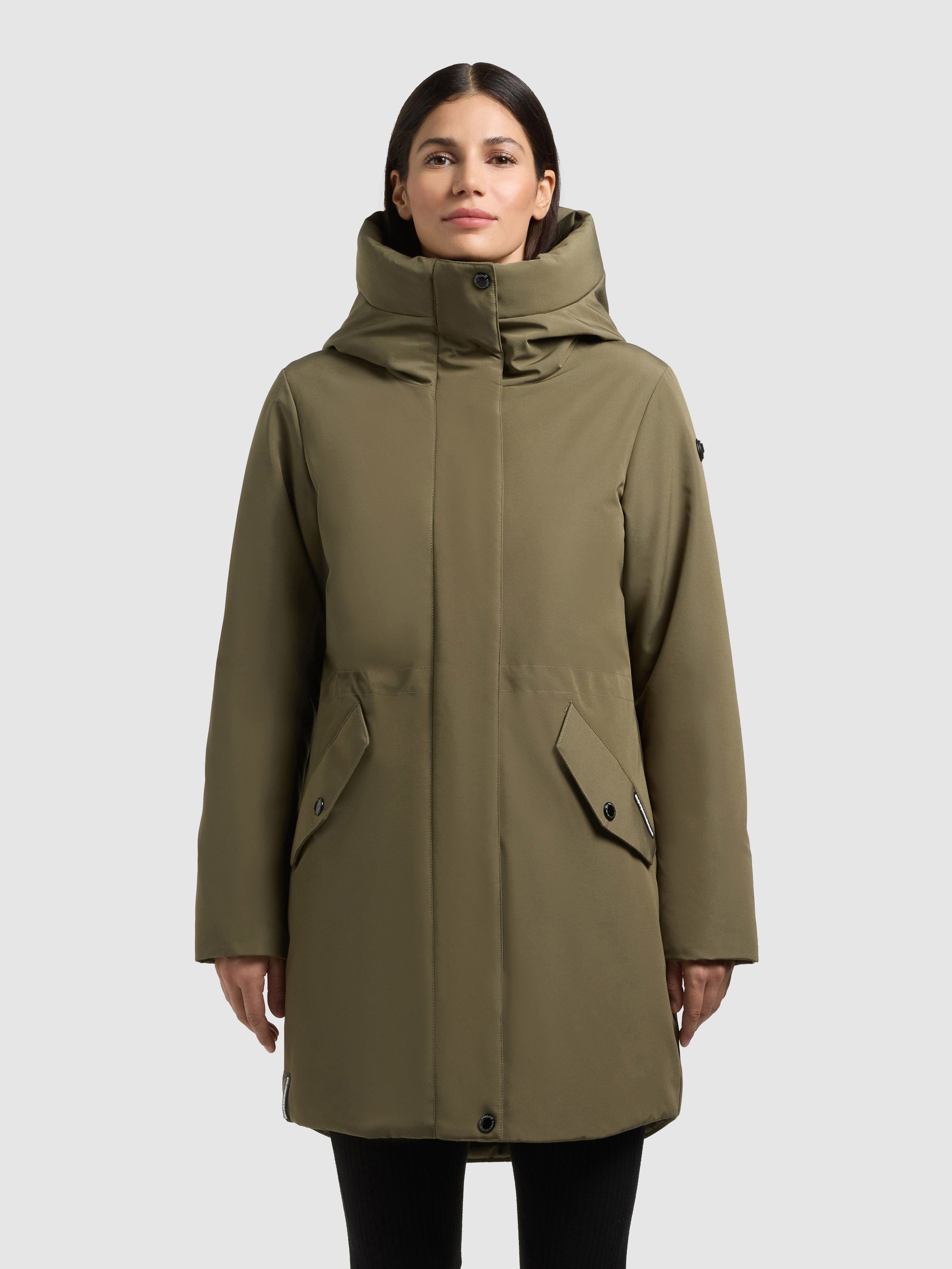 khujo-mantel-diance-scrub-green-damen-kurzmantel-slim-fit-mit-kapuze image 4