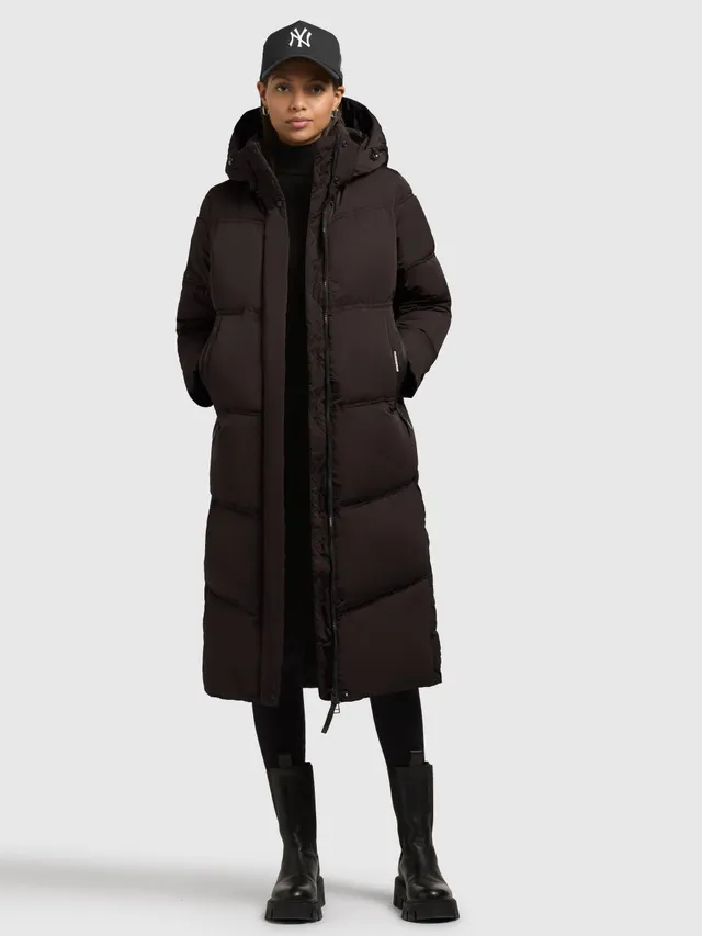 khujo-mantel-luga2-moody-plum-knielanger-wattierter-steppmantel-damen image 1