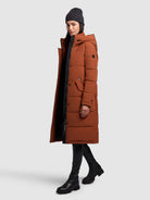 khujo-mantel-dairi-russet-brown-damen-steppmantel-knielang image 2