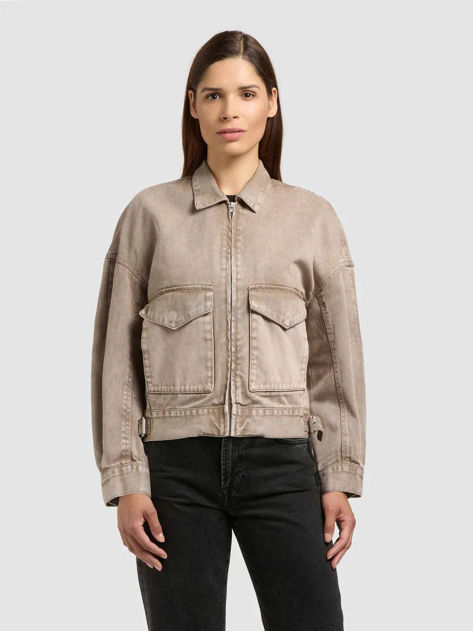 khujo-nelina-damen-jeansjacke-latte-brown image 1