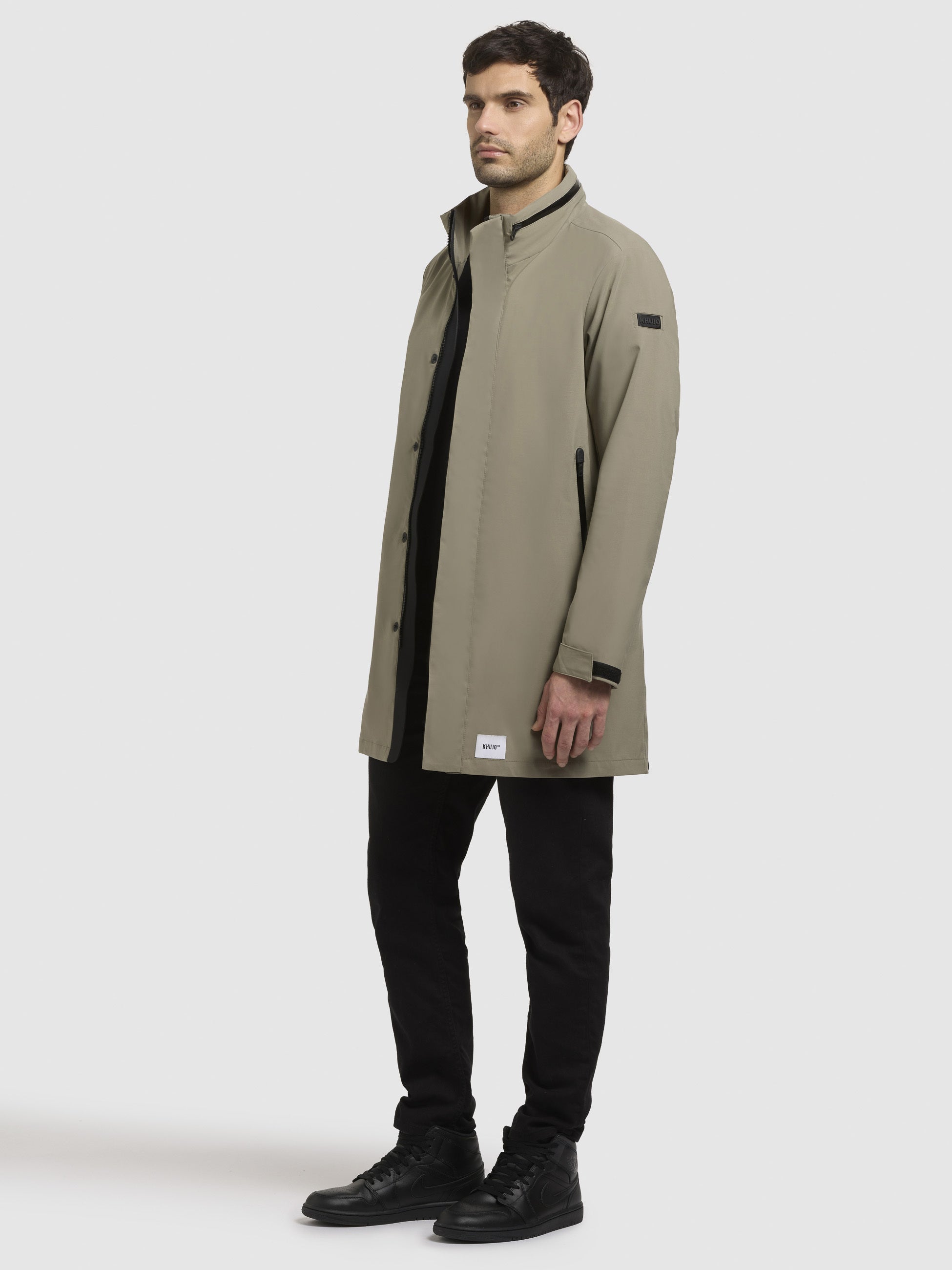 khujo-yimm-damen-mantel-grey-green-kurzer-sommerparka image 1
