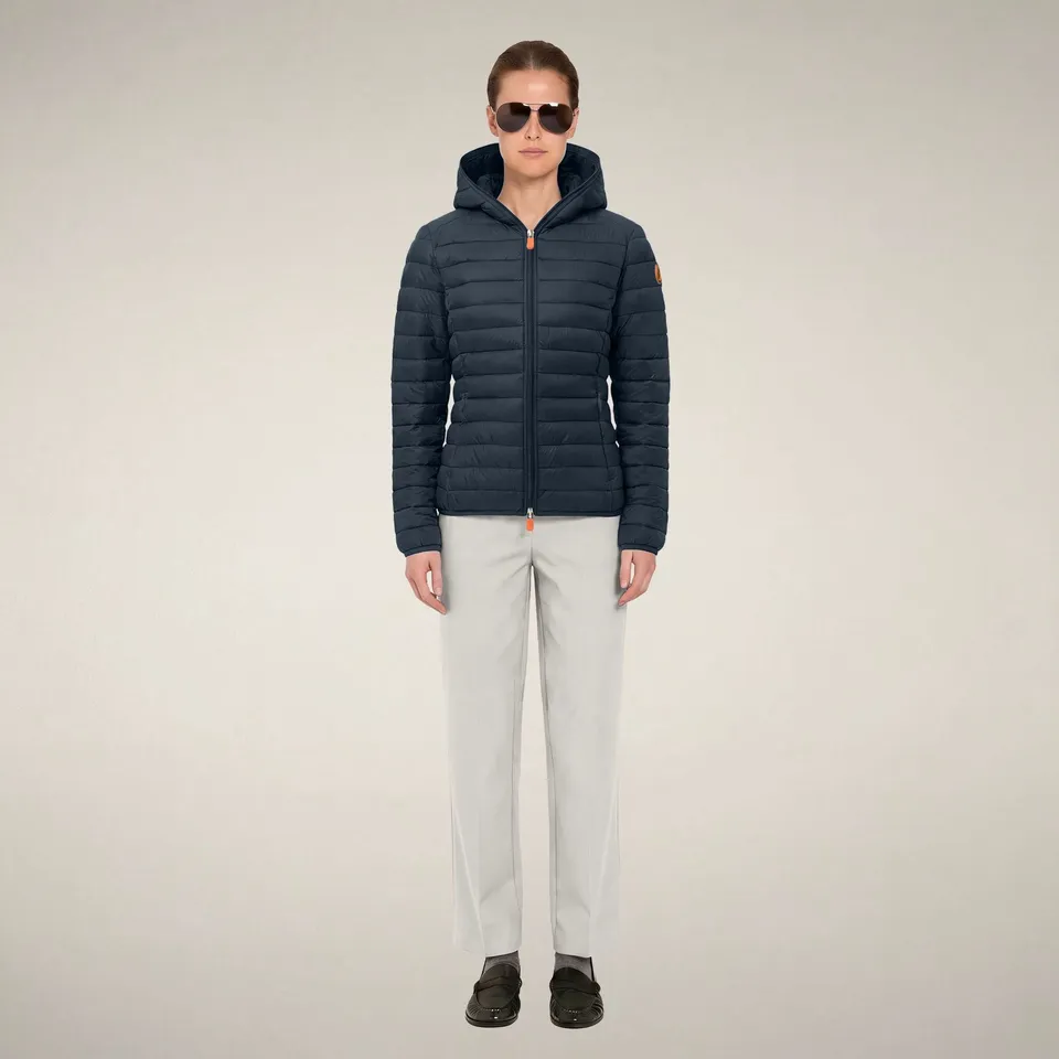 save-the-duck-daisy-damen-daunenjacke-blau-schwarz-mit-kapuze image 1