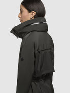 khujo-loulou-damen-coat-windbreaker-kurz-dark-green image 8
