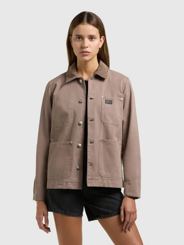khujo-jacke-suzy-latte-brown-fieldjacket-damen-baumwoll-twill image 1