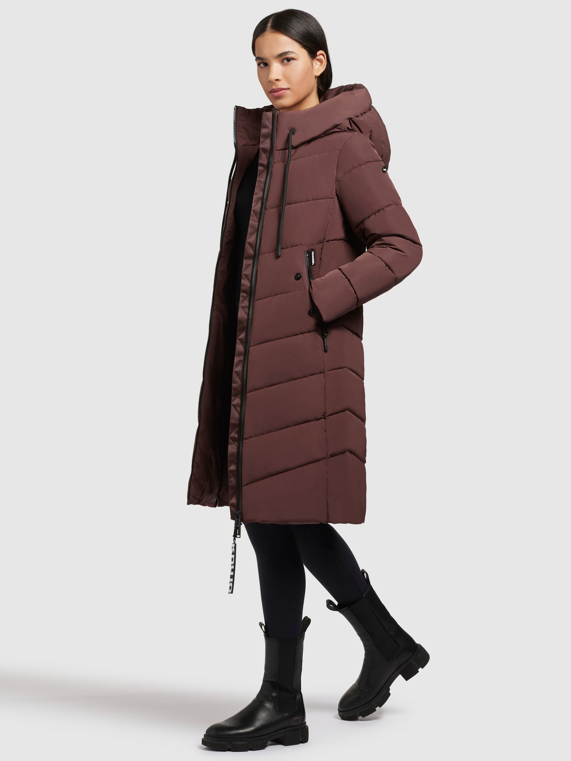 khujo-mantel-mikia-weinrot-steppmantel-knielang-damen-regular-fit image 2
