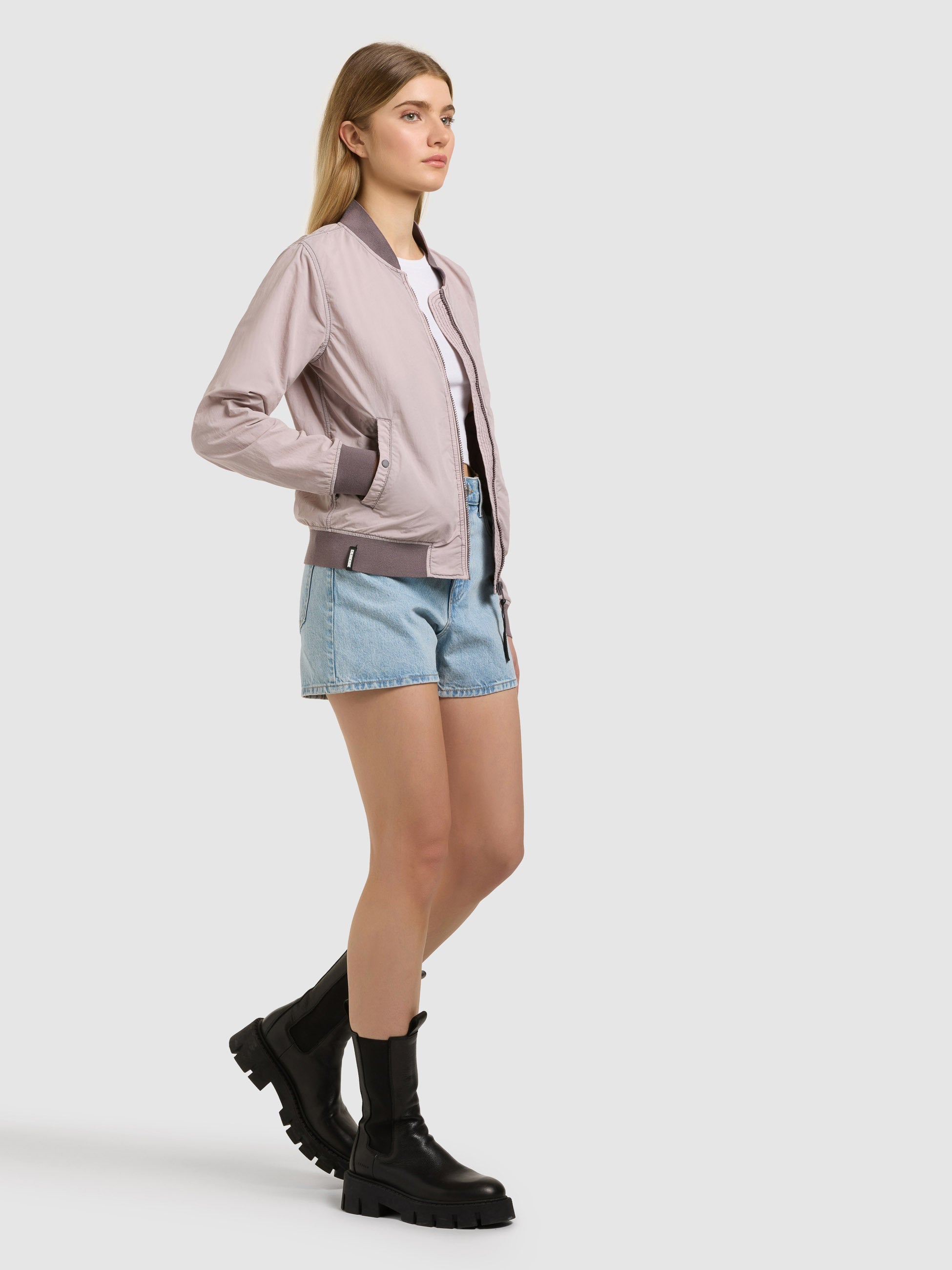 khujo-jacke-denz-damen-bomberjacke-blouson-raindrops-lilac image 2