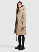 khujo-coat-mikia2-beige-knielanger-steppmantel-regular-fit image 2