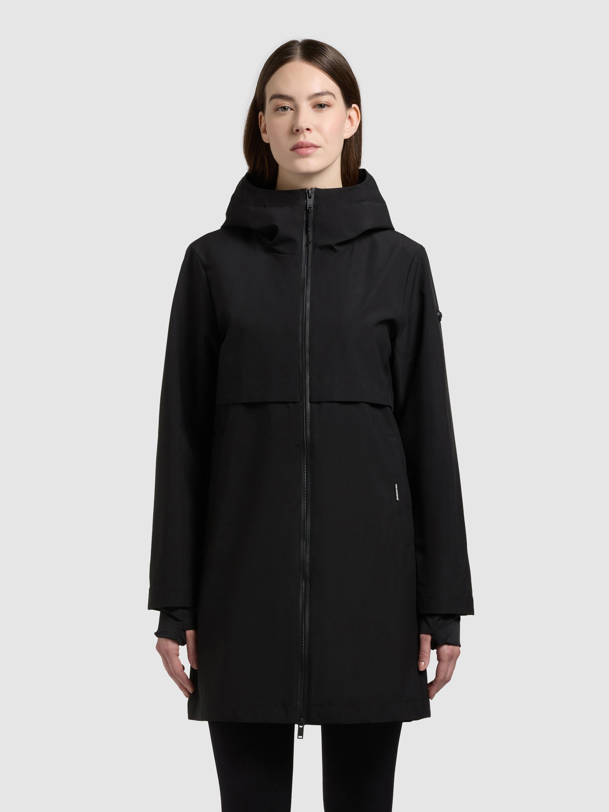 khujo-june-damen-kurzmantel-schwarz-leichter-parka-mit-kapuze-regular-fit image 1