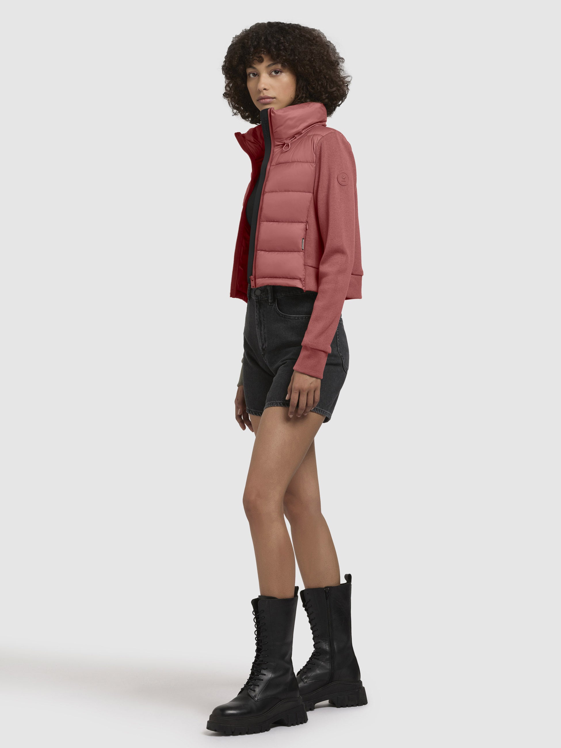 khujo-jacke-lival-rostrot-damen-steppjacke-cropped-baumwollmix image 2