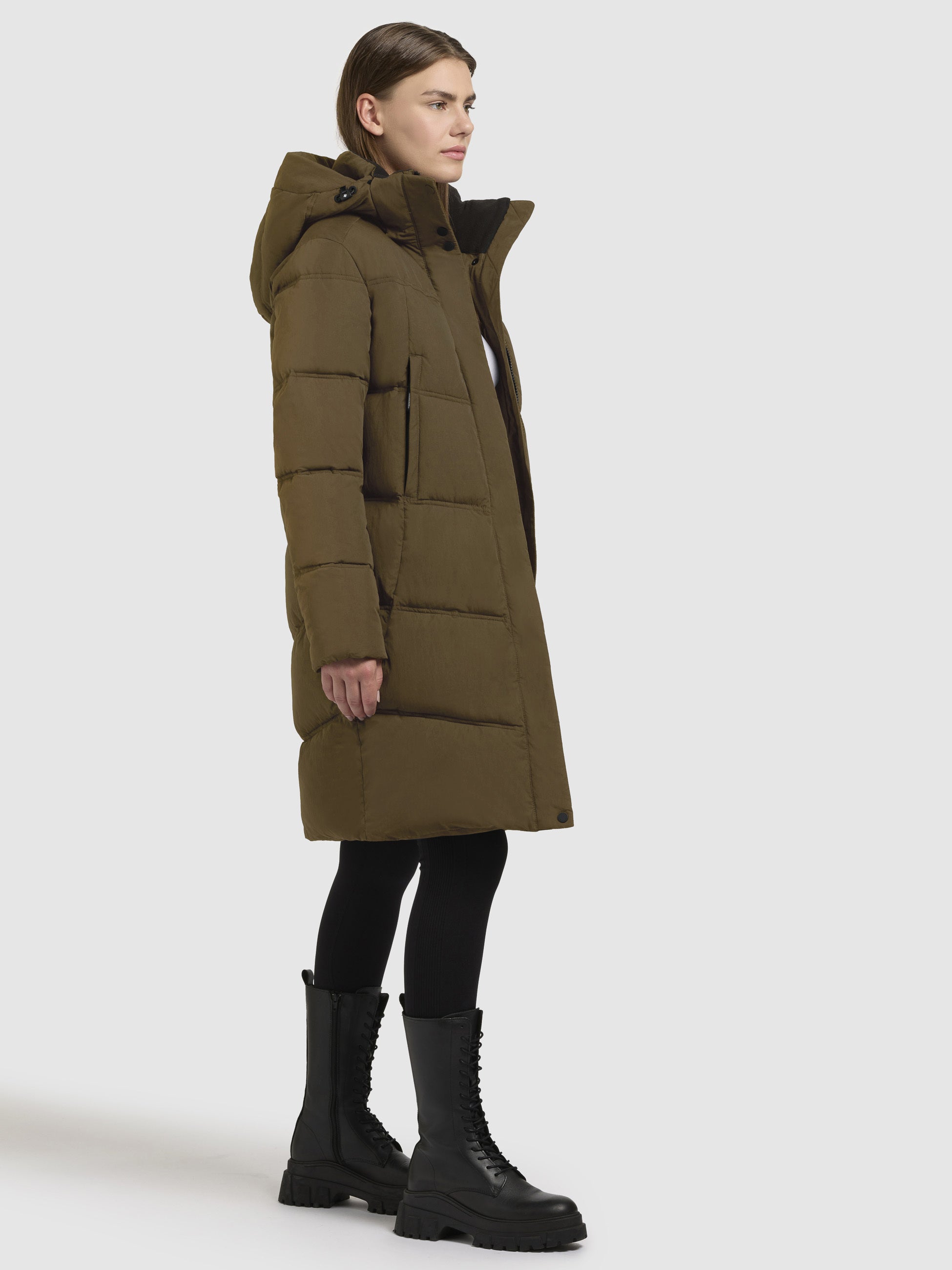 khujo-graya-damen-kurzmantel-khaki-regular-fit-mit-kapuze image 5