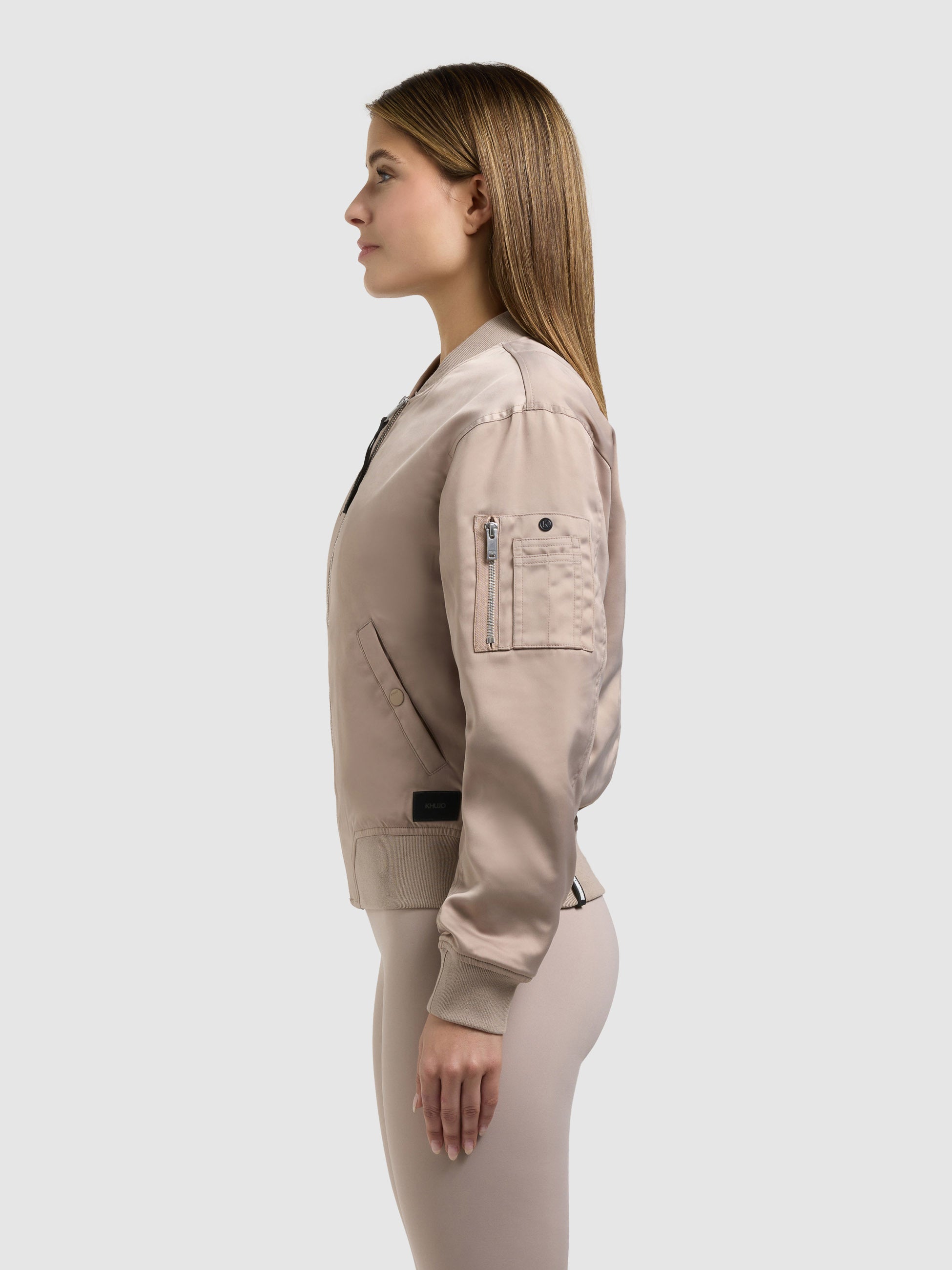 khujo-jacke-beth-latte-beige-bomberjacke-damen-satin-leicht-wattiert image 5