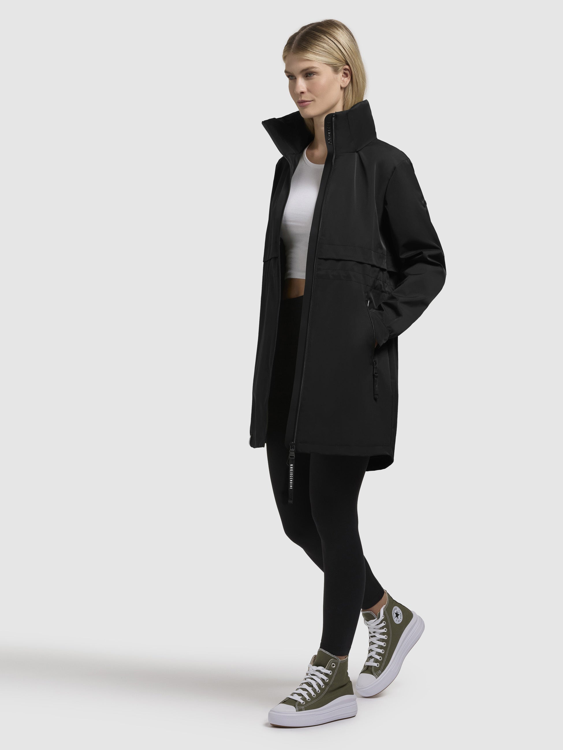 khujo-mantel-narin-schwarz-damen-sommerparka-regular-fit image 2