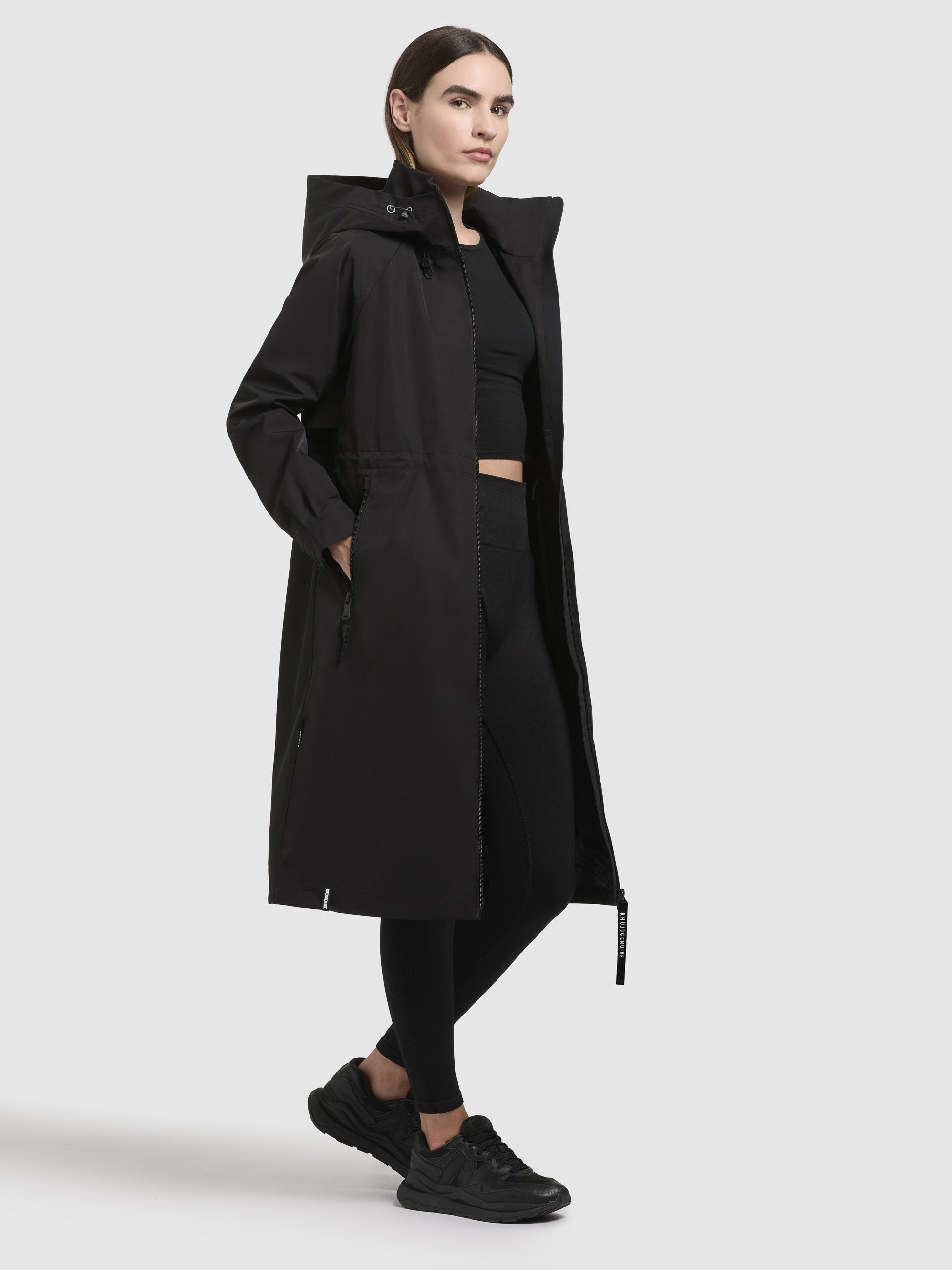 khujo-mantel-pinax-schwarz-damen-sommerparka-knielang-regular-fit image 6