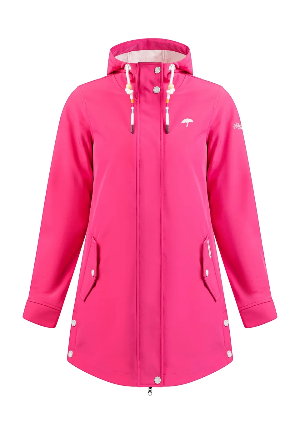 schmuddelwedda-damen-softshell-kurzmantel-wasserdicht-mit-kapuze-und-fleece image 1