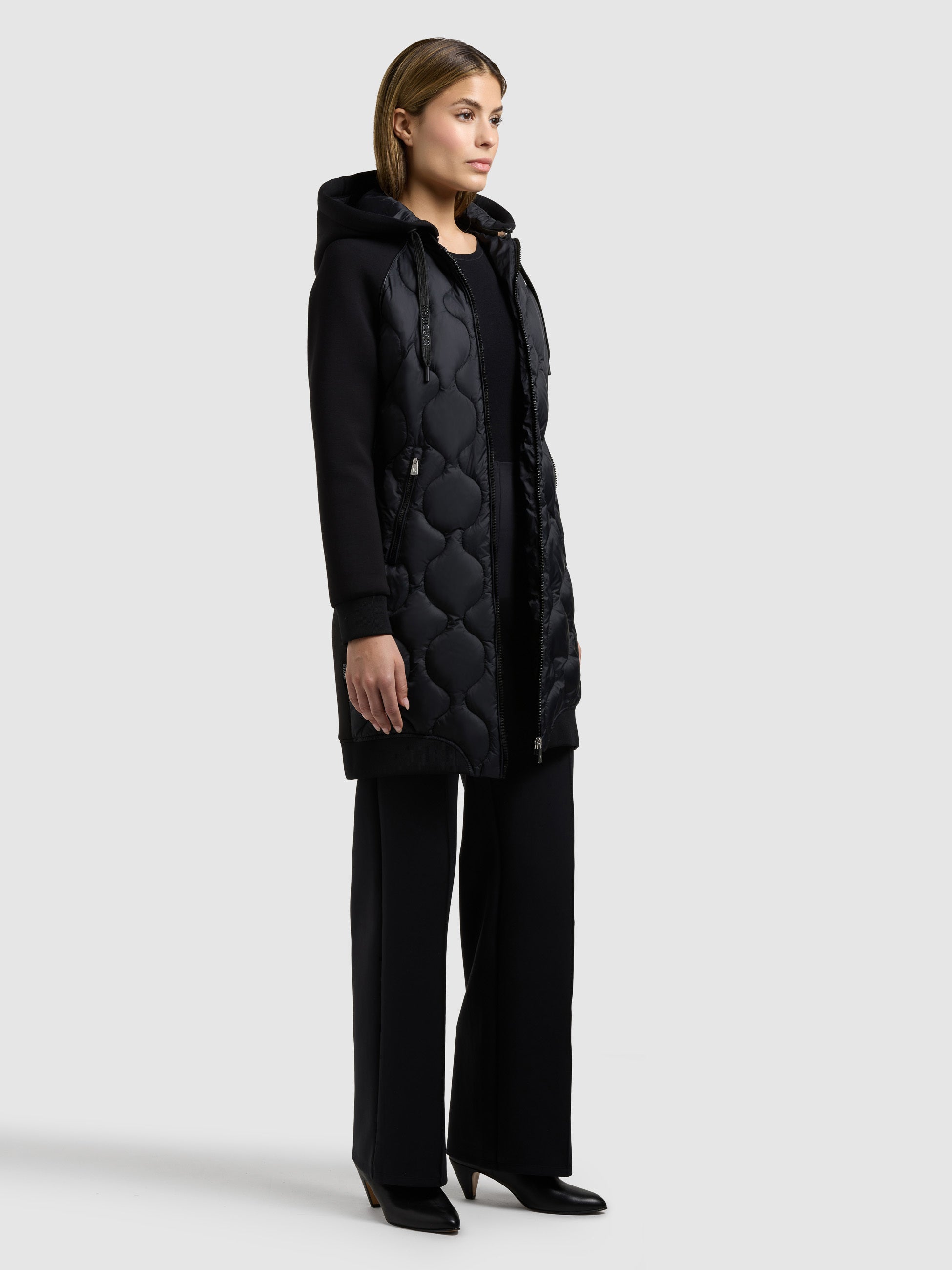 khujo-mantel-nora-black-damen-steppmantel-materialmix-neopren image 6