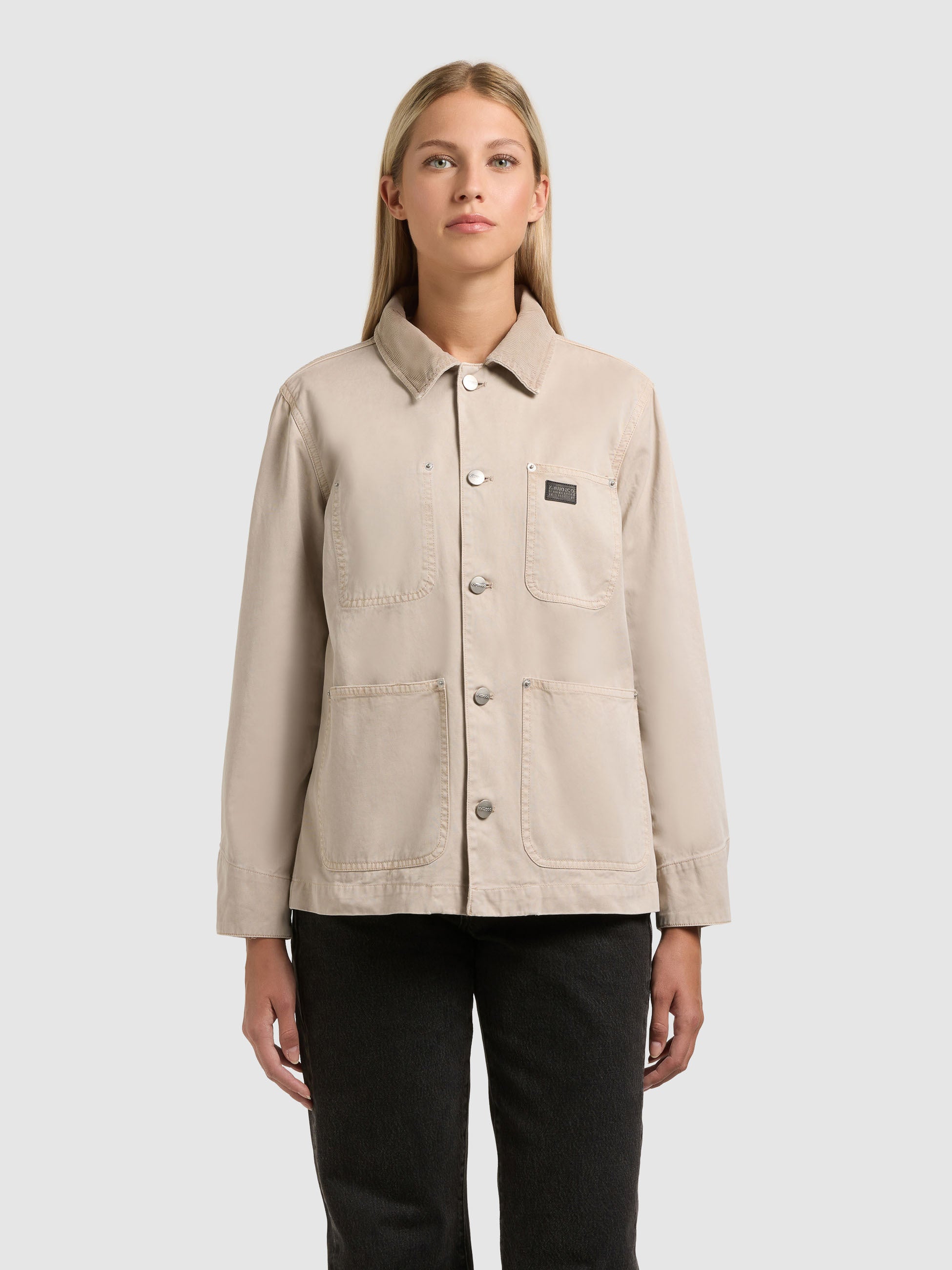 khujo-jacke-suzy-greige-damen-fieldjacket-workwear-canvas image 1