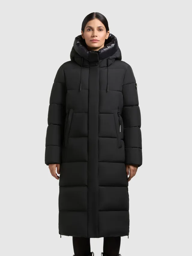 khujo-velia-damen-mantel-black-warm-wattierter-wintermantel image 1