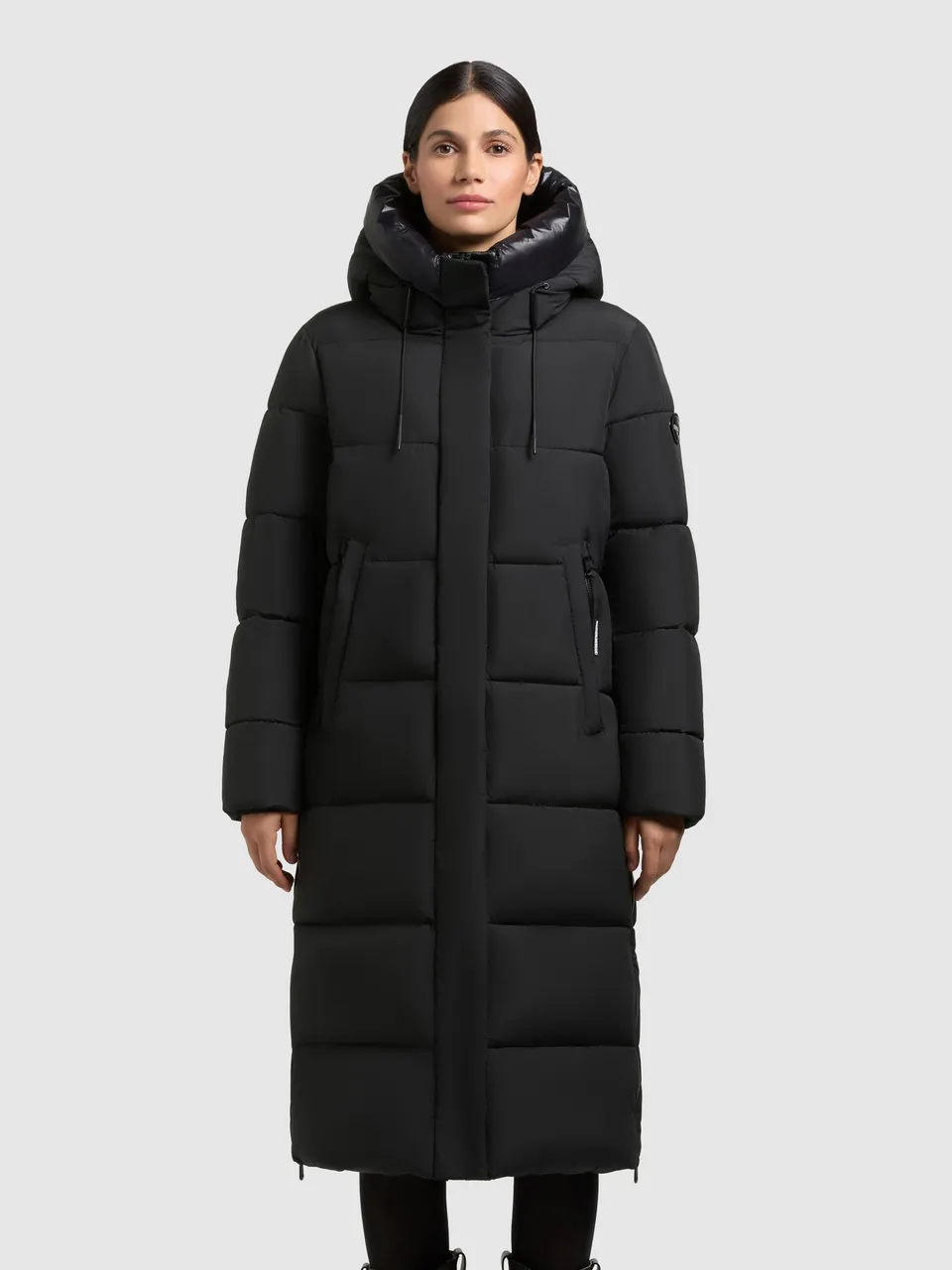 khujo-velia-damen-mantel-black-warm-wattierter-wintermantel image 1