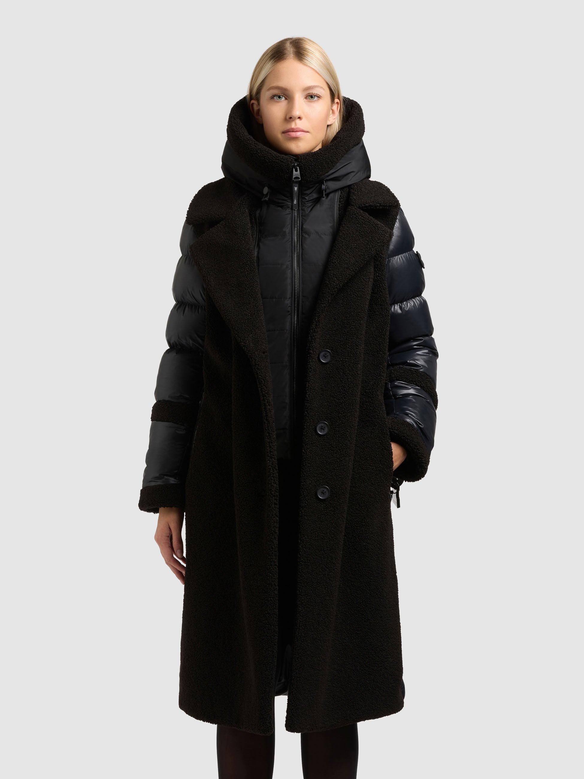 khujo-mantel-kalmia-black-damen-teddy-kurzmantel-mit-g-rtel-und-kapuzeneinsatz image 4