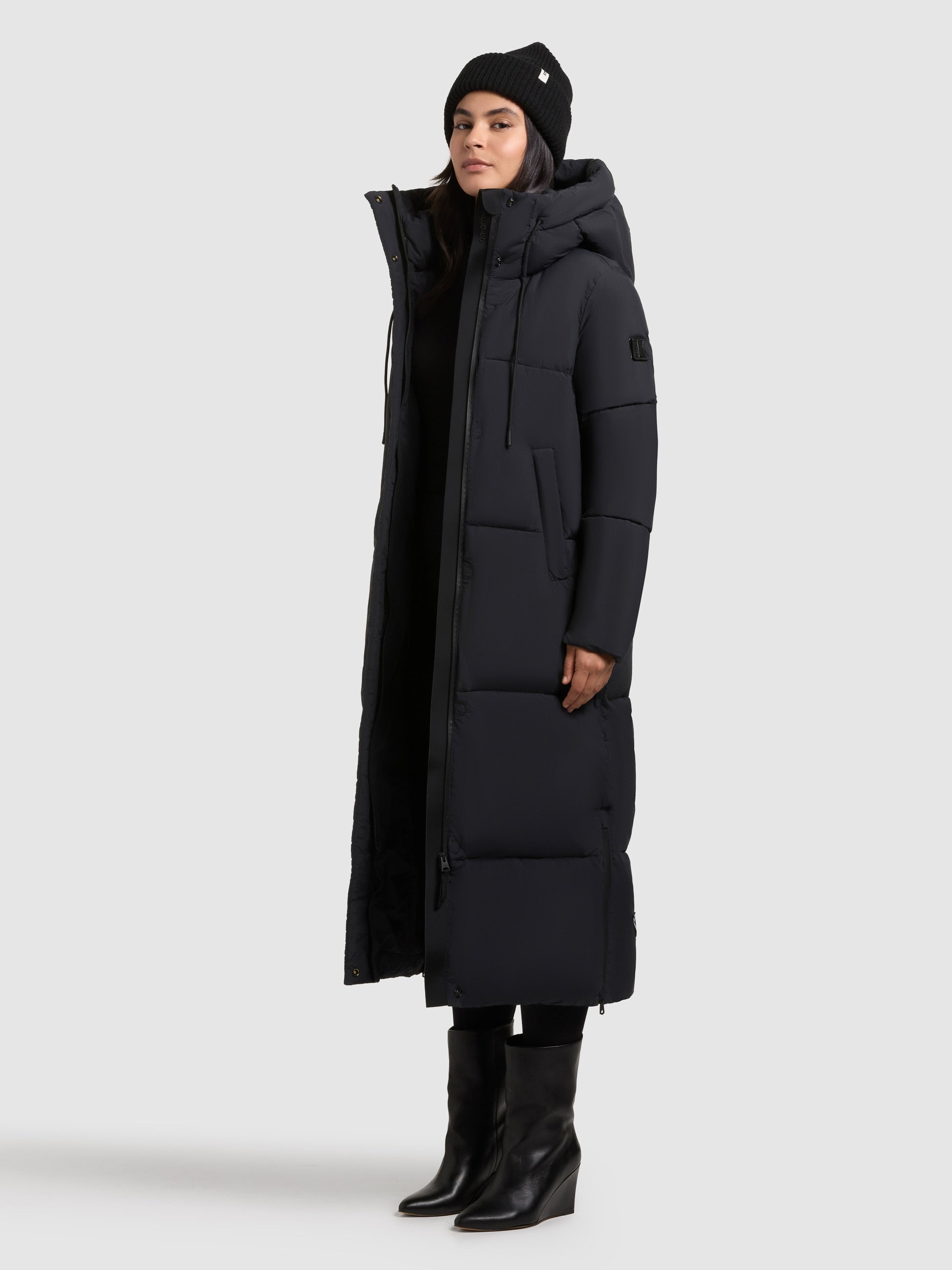 khujo-mantel-lumra2-black-damen-steppmantel-wadenlang-regular-fit image 6