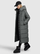 khujo-coat-soulani3-gray-damen-steppmantel-wadenlang image 2